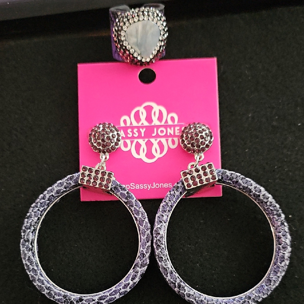 Sassy Jones Elegant Purple and Silver Earrings